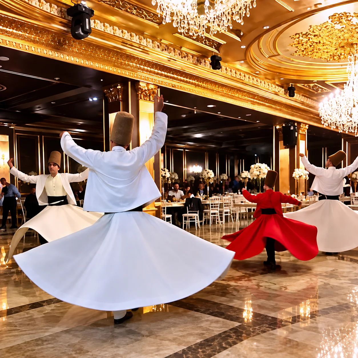 Salon semazen gösterisi
